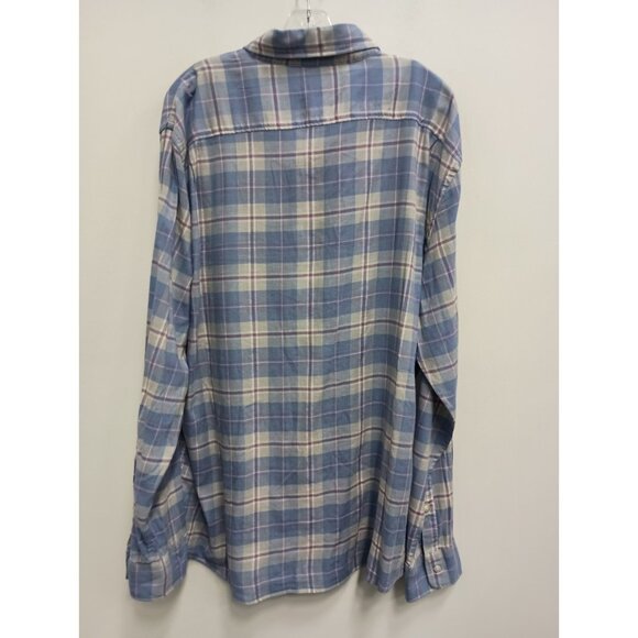 Faherty Mens Shirt Size XXL Blue Plaid Flannel Long Sleeve Button Down Casual - Picture 7 of 8